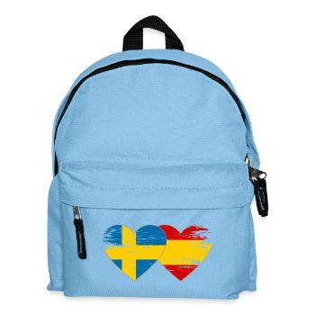 Schweden Spanien Flagge Herz used - Kinder Rucksack - Hellblau - Vorne