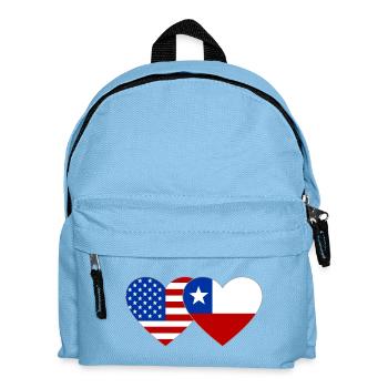 USA Chile Flagge Herz - Kinder Rucksack - Hellblau - Vorne