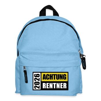 Attention aux retraités 2026 | Maison d’hôtes | Retraite - Sac à dos Enfant - bleu clair - Devant