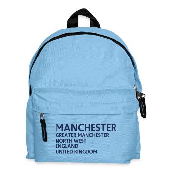 Manchester – England Lyric Design - Kids' Backpack - light blue - Front
