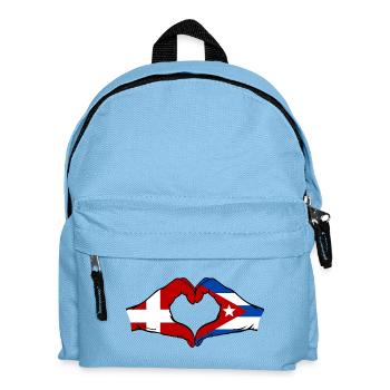 Dänemark Kuba Flagge Hände Herz - Kinder Rucksack - Hellblau - Vorne