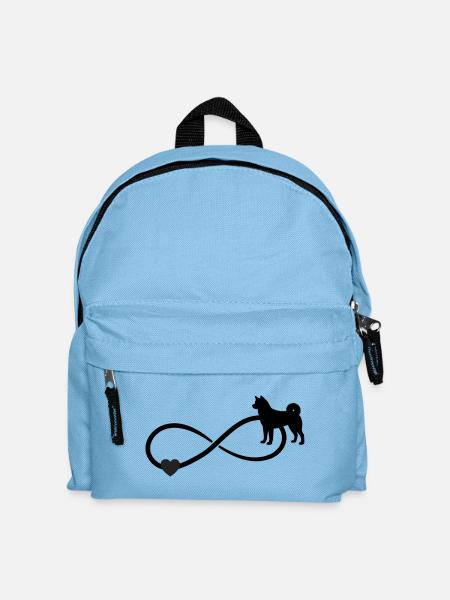 Akita Unendlichkeitszeichen Herz - Kinder Rucksack - Hellblau