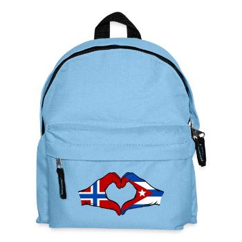 Norwegen Kuba Flagge Hände Herz - Kinder Rucksack - Hellblau - Vorne