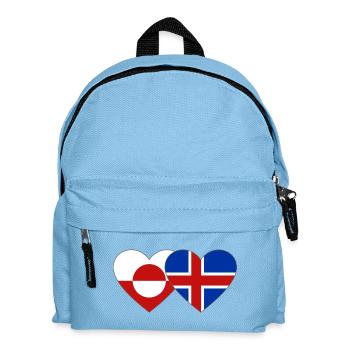 Greenland Denmark Flag Heart - Kids' Backpack - light blue - Front