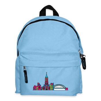 Ligne de la silhouette de la ville de Nimègue Waal Bridge - Sac à dos Enfant - bleu clair - Devant