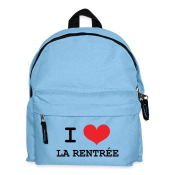 J'aime la Rentrée : Motif Scolaire Sortie de Class - Sac à dos Enfant - bleu clair - Devant