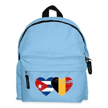  Kuba Belgien Flagge Herz - Kinder Rucksack - Hellblau - Vorne
