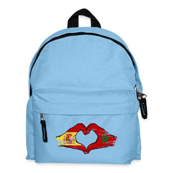 Spain Morocco Flag Hands Used - Kids' Backpack - light blue - Front