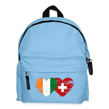 Côte d’Ivoire Drapeaux suisses Cœur utilisé - Sac à dos Enfant - bleu clair - Devant