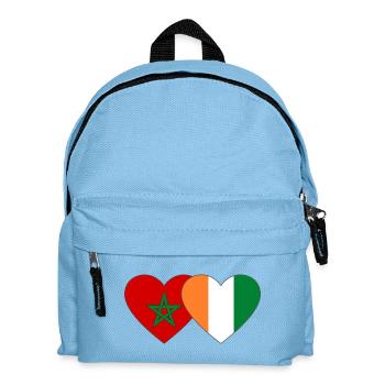 Cœur du drapeau du Maroc de Côte d’Ivoire - Sac à dos Enfant - bleu clair - Devant