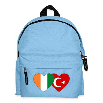 Cœur du drapeau de la Côte d’Ivoire Turquie - Sac à dos Enfant - bleu clair - Devant