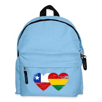 Cœur du drapeau du Chili de la Bolivie utilisé - Sac à dos Enfant - bleu clair - Devant