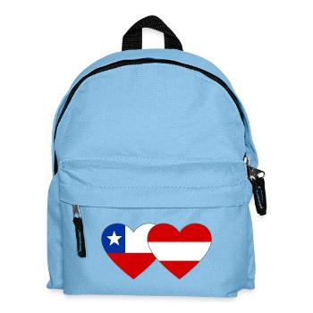 Chile Austria Flags Heart - Kids' Backpack - light blue - Front