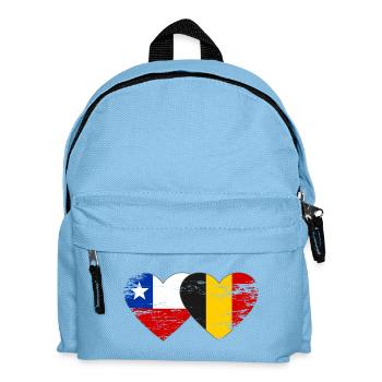 Chile Belgien Flagge Herz - Kinder Rucksack - Hellblau - Vorne