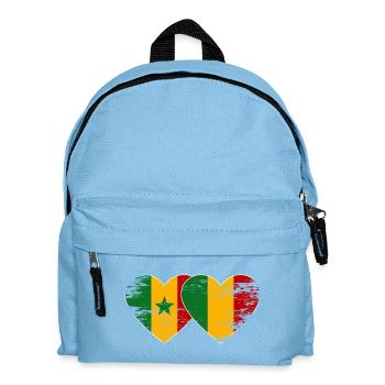 Senegal_Mali_Flagge_Herz_used - Kinder Rucksack - Hellblau - Vorne
