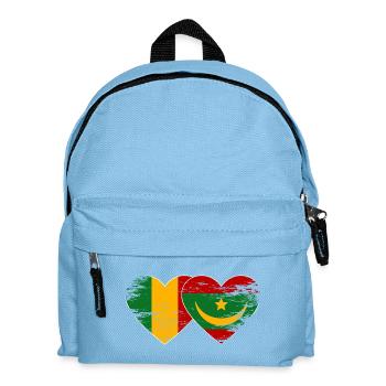 Mali Mauretanien Flagge Herz used - Kinder Rucksack - Hellblau - Vorne