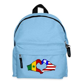 Senegal_Liberia_Flagge_Haende_Herzform - Sac à dos Enfant - bleu clair - Devant