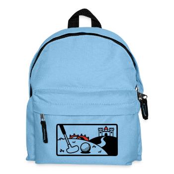 Minigolf Retro Cartoon Golfball JGA Team - Kinder Rucksack - Hellblau - Vorne