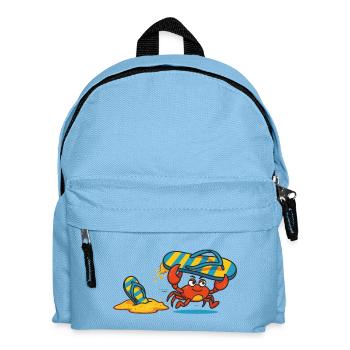 Naughty crab steals the flip-flop - Kids' Backpack - light blue - Front