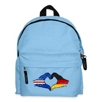 Mains du drapeau allemand du Cap-Vert en forme de cœur utilisées - Sac à dos Enfant - bleu clair - Devant