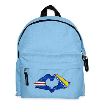 Kap Verde Bosnien Flagge Hände Herzform used - Kinder Rucksack - Hellblau - Vorne