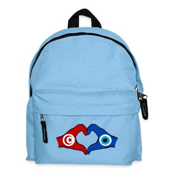 Tunisia Nazar Flag Hands Heart Shape - Kids' Backpack - light blue - Front