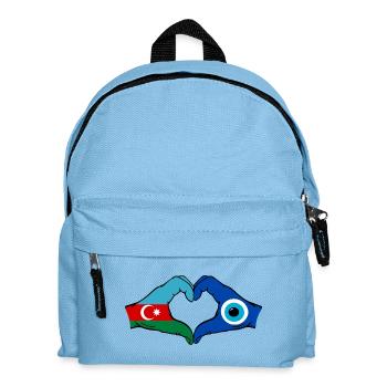 Azerbaijan Nazar Flag Hands Heart Shape - Kids' Backpack - light blue - Front