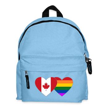 Kanada Regenbogen Flagge Herz - Kinder Rucksack - Hellblau - Vorne