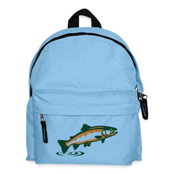 Forelle springend Grafik - Kinder Rucksack - Hellblau - Vorne