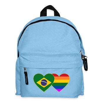 Brasilien Regenbogen Flagge Herz - Kinder Rucksack - Hellblau - Vorne