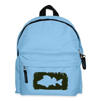 Barsch im Farbstrich - grün - Kinder Rucksack - Hellblau - Vorne
