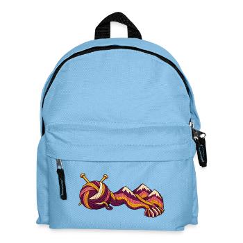 Garn wird zum Bergschal - Kinder Rucksack - Hellblau - Vorne