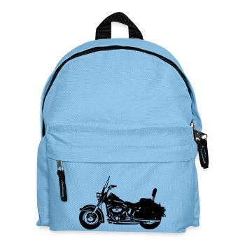 motorrad chopper - Kinder Rucksack - Hellblau - Vorne