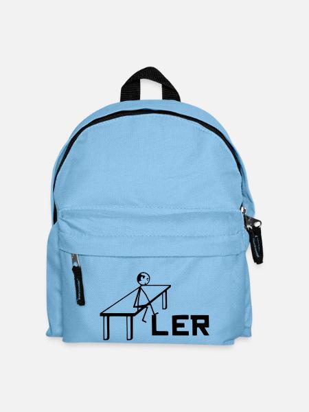 Bilderrätsel, Tischler - Kinder Rucksack - Hellblau