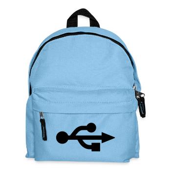 USB Logo - Nerd - Geek - Sac à dos Enfant - bleu clair - Devant