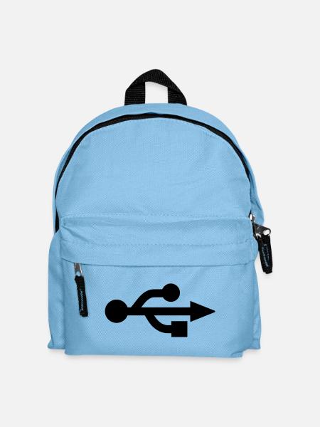 USB Logo - Nerd - Geek - Kids' Backpack - light blue