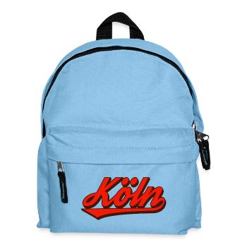 Köln Retro Script Logo Rot - Kinder Rucksack - Hellblau - Vorne