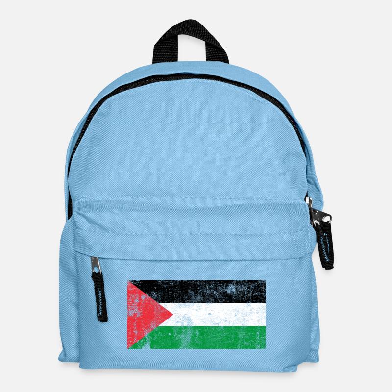 Drapeau de la Palestine drapeau Grunge Retro Vintage - Sac à dos Enfant - bleu clair