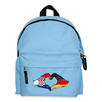 Croatie Allemagne Forme de cœur avec les mains utilisées - Sac à dos Enfant - bleu clair - Devant