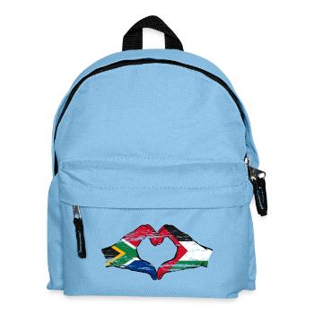 Afrique du Sud Palestine Drapeau Mains Coeur Forme Utilisé - Sac à dos Enfant - bleu clair - Devant