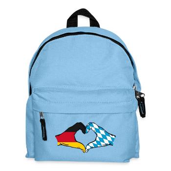 Germany Bavaria Flag Hands Heart Shape - Kids' Backpack - light blue - Front