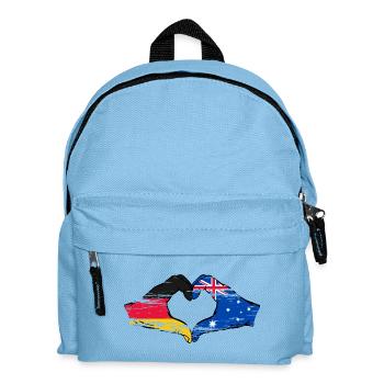 Deutschland Australien Flagge Herzform used - Kinder Rucksack - Hellblau - Vorne