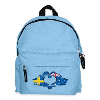 Sweden Australia Flag Heart Shape Used - Kids' Backpack - light blue - Front