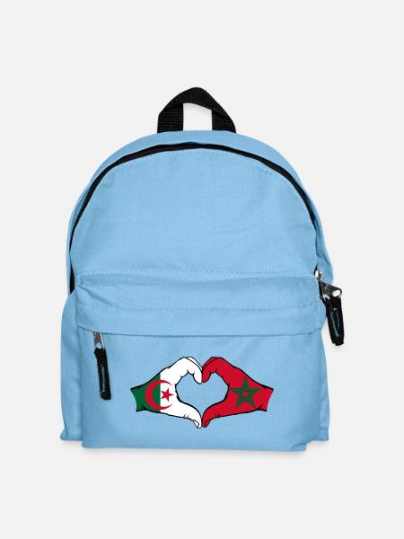 Algerien Marokko Flagge Hände Herzform - Kinder Rucksack - Hellblau