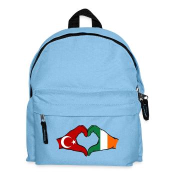 Türkei Irland Hände Herzform - Kinder Rucksack - Hellblau - Vorne