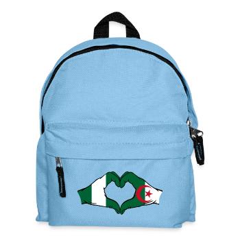Nigeria Algeria Flag Heart Shape - Kids' Backpack - light blue - Front