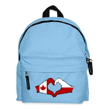 Kanada Polen Flagge Herzform - Kinder Rucksack - Hellblau - Vorne