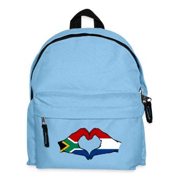 Südafrika Holland Flagge Hände Herzform - Kinder Rucksack - Hellblau - Vorne