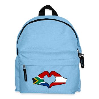 Afrique du Sud Autriche Drapeau Mains Coeur Forme - Sac à dos Enfant - bleu clair - Devant