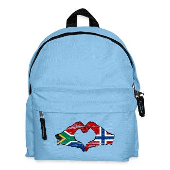 Afrique du Sud Norvège Drapeau Mains Coeur Forme Utilisé - Sac à dos Enfant - bleu clair - Devant